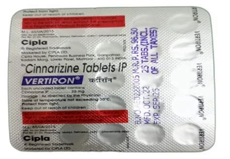 Cinnarizine Tablet Ip At Rs 25strip सिंनरीज़ाइन टैबलेट In Surat Id