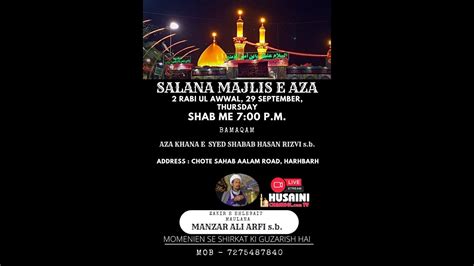 Live Salana Majlis E Aza Azakhana S Shabab Hasan Rizvi Maulana