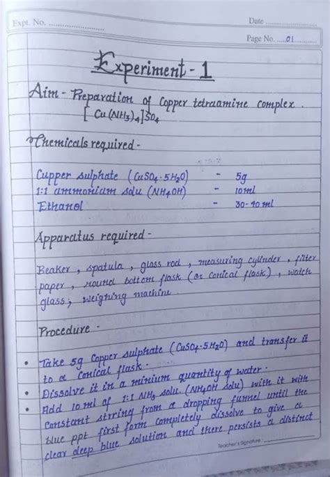 Preparation Of Copper Tetraamine Complex [cu Nh3 4]so4 H20 Or Tetraaminecopper Ii Sulphate