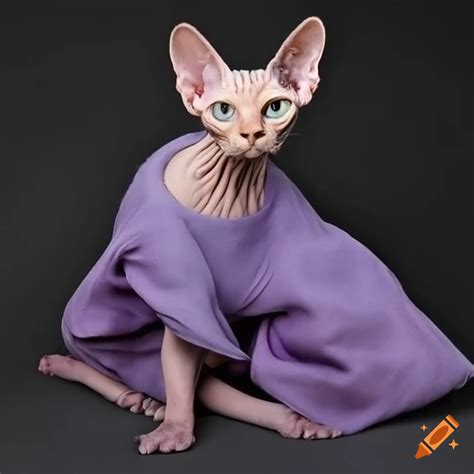 Realistic High Definition Photoshoot Of Sphynx Cats Wearing Size