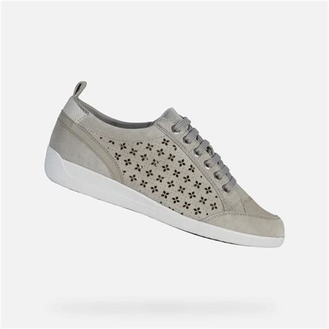 Baskets basses femme GEOX Myria Gris clair Synthétique Lacets