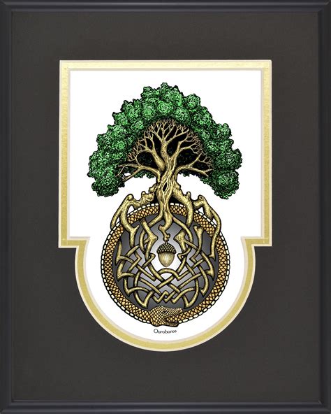 Ouroboros Tree- Framed Digital Art Print - 8 x 10