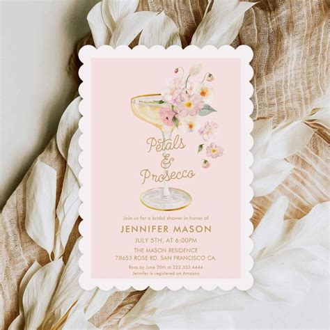 Petals And Prosecco Garden Bridal Invitation Zazzle Bridal Shower