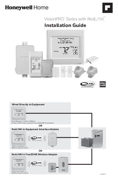 Honeywell Visionpro Series With Redlink Installation Instructions And