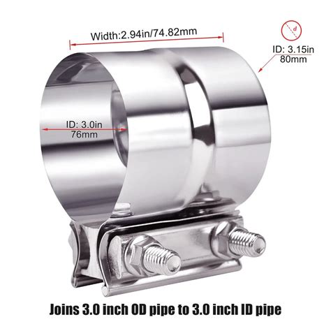 Evil Energy Lap Joint Exhaust Band Clamp Stainless Steel Evilenergy