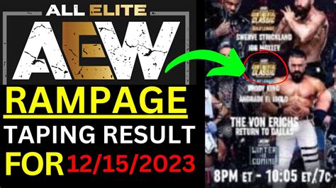 Spoilers AEW Rampage Taping Results For 12 15 2023 Smackdwon Hub