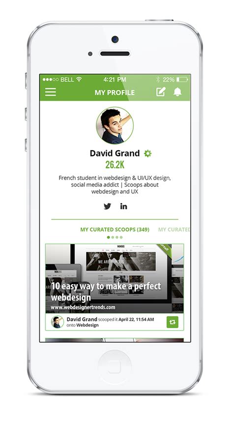 Scoopit For Iphone Redesign Concept On Behance