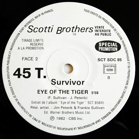 Vinyl Video Survivor Eye Of The Tiger [1982]