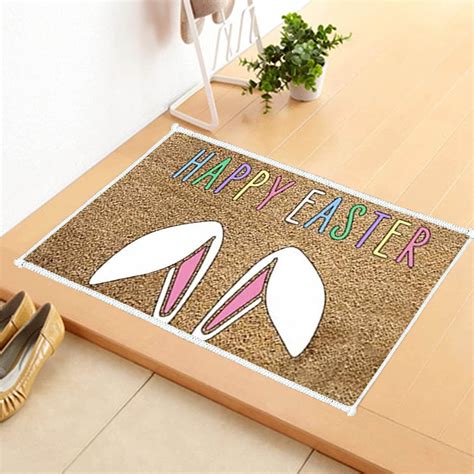 Holiday Mega Sale Lmueinov Easter Doormat Easter Eggs Rabbit Entryway