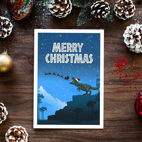 Jurassic Park Christmas Card Greeting Card Christmas Card Etsy