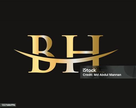 Desain Logo Premium Letter Bh Dengan Konsep Water Wave Desain Logo