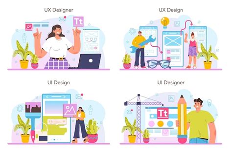 Ensemble De Concepts De Concepteur Ux Et Ui Am Lioration De L