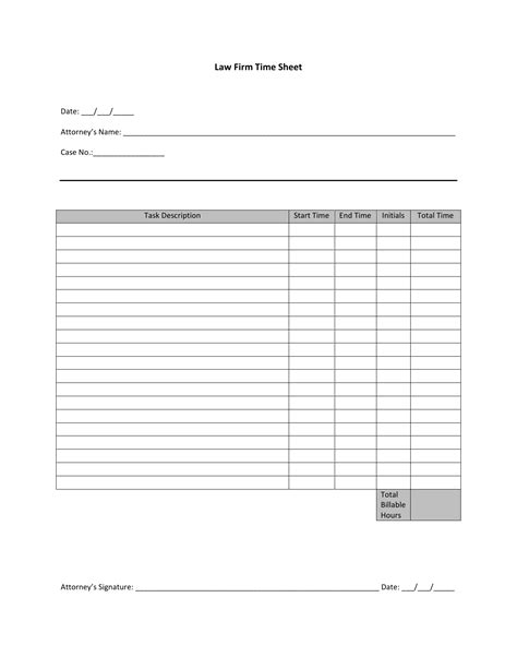 Download Attorney Timesheet Template | Excel | PDF | RTF | Word | FreeDownloads.net