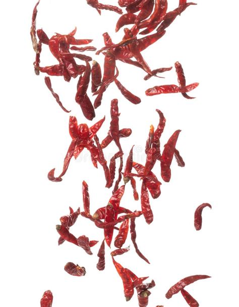Dried Red Hot Chilli Fall Down Explosion Dried Red Chilli Float Explode Abstract Cloud Fly