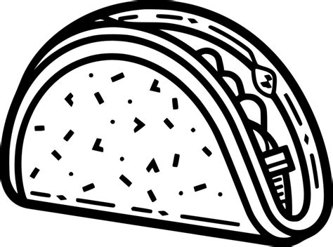 Taco Black And White Vector Illustration 23856357 Vector Art At Vecteezy