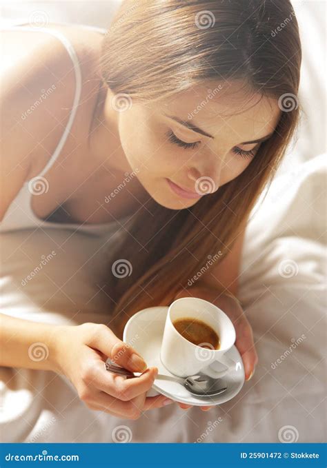 Hot Drink In Bed Stock Photo Image Of Energy Healthy 25901472