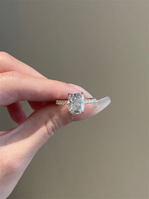 4 Carat Crushed Ice Elongated Cushion Cut Moissanite Hidden Etsy