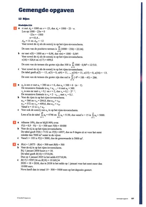 Vwo Wa Deel Gemengde Opgaven Uitwerkingen Wiskunde A Studeersnel