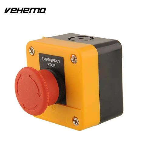 Red Sign EMT Emergency Stop Button Mushroom Actuator Switch