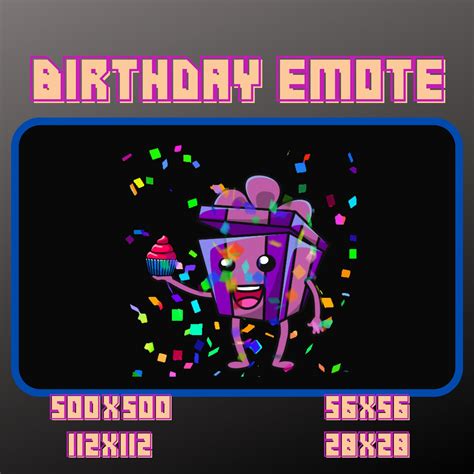 Animated Happy Birthday Emote Sub Emote Twitch Youtube Etsy Canada