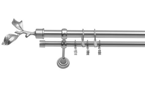 Karnisz podwójny fi 25 19 chrom mat Gałązka RENA pl