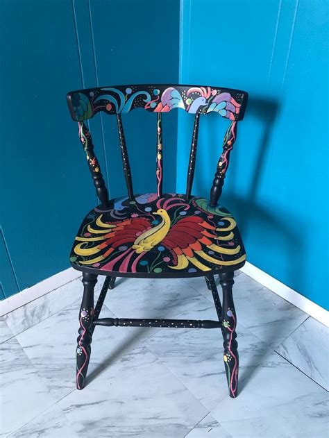 Vuela Conmigo Hand Painted Antique Chair Etsy Antique Chairs