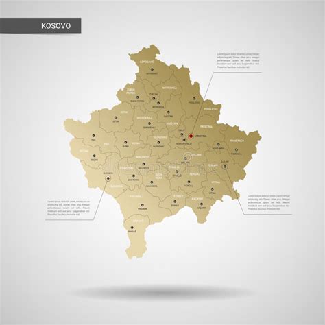 Ejemplo Infographic Del Vector Del Mapa De Kosovo Ilustración Del