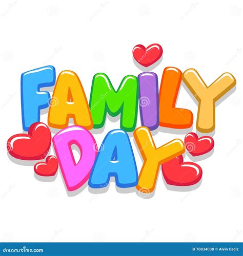 Letras Del Día 3d De La Familia Ilustración Del Vector Imagen 70834038
