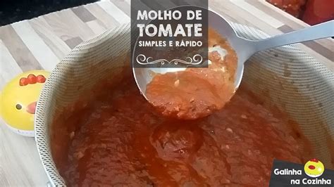 Molho De Tomate Simples FÁcil E RÁpido De Fazer Youtube