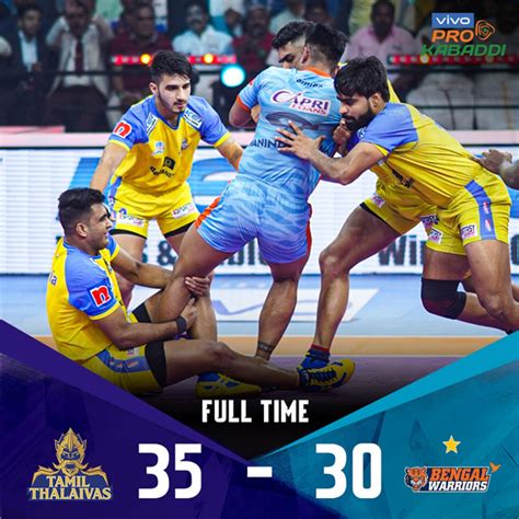 Narender Leads The Way As Tamil Thalaivas Beat Bengal Warriors Spotik