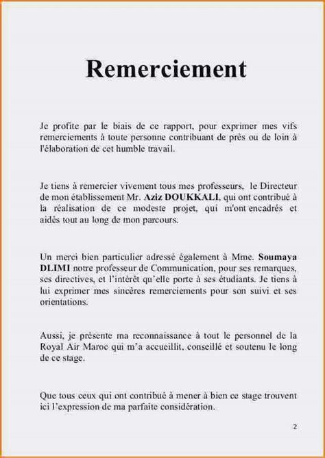 Exemple De Lettre De Remerciement Pour Un Stage De 3Eme Financial Report