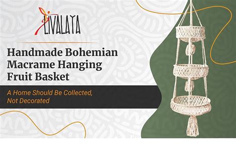 Amazon Livalaya Large Macrame 3 Tier Hanging Fruit Basket Hanging