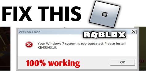 Fix Roblox Your Windows System Is Too Outdated Please Install