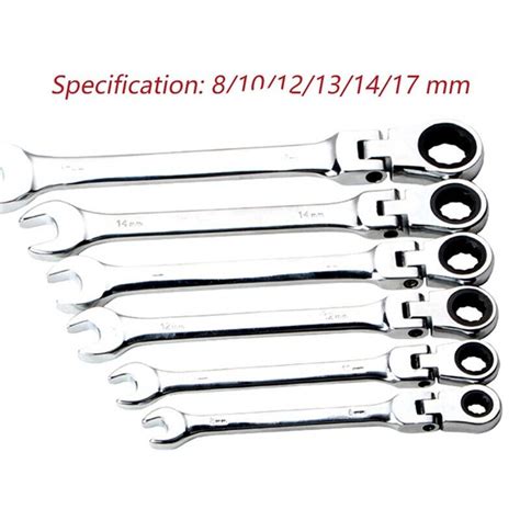 6PCS Adjustable Ratchet Wrench 8 17MM Adjustable Torque Wrench