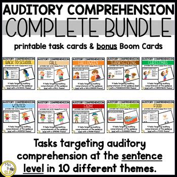 Complete Bundle Of Auditory Comprehension Activities Boom Cards By