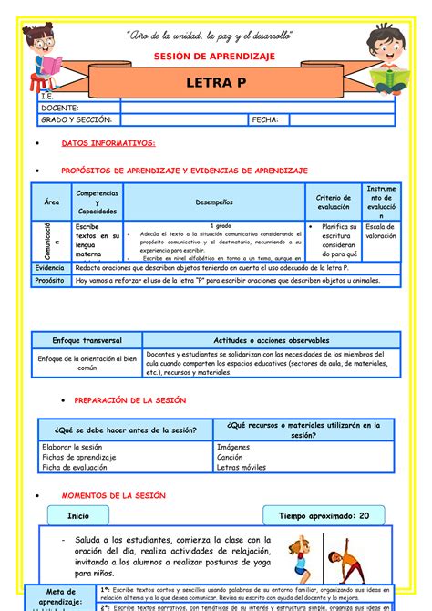 Sesion De Aprendizaje De La Letra P Primer Grado Primaria Buscar Con