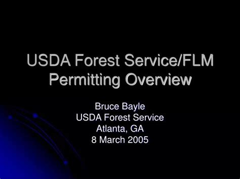 Ppt Usda Forest Service Flm Permitting Overview Powerpoint