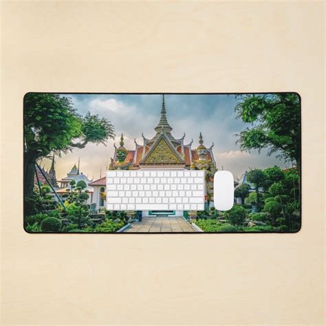 The Wat Arun Temple In Bangkok Mouse Pad By Purple Chilli Temple Of