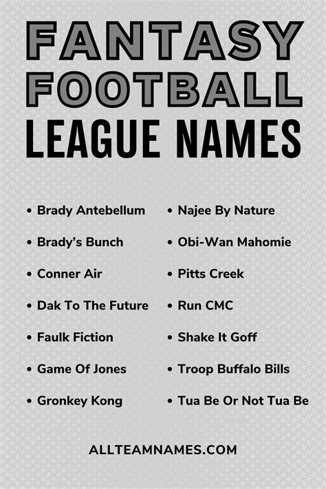 351 Fantasy Football Team Names From Funny To Pop Culture