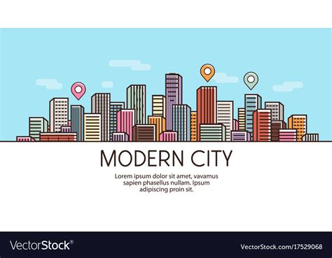 Modern city banner cityscape urban landscape Vector Image