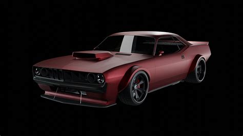 Custom 71 Plymouth Barracuda 3d Model Behance