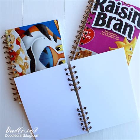 Cinch Notebooks Made With Cereal Boxes