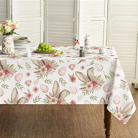 Amazon Horaldaily Easter Tablecloth Inch Rectangular Bunny