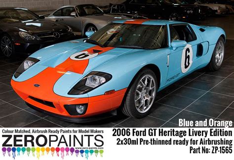 Gulf 2006 Ford Gt Heritage Livery Edition Blue And Orange Paint Set 2x30ml