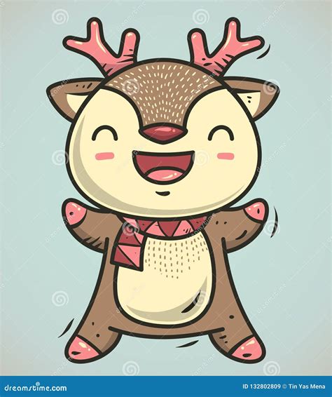 CUTE DOODLE DEER ISOLATED stock vector. Illustration of greeting ...