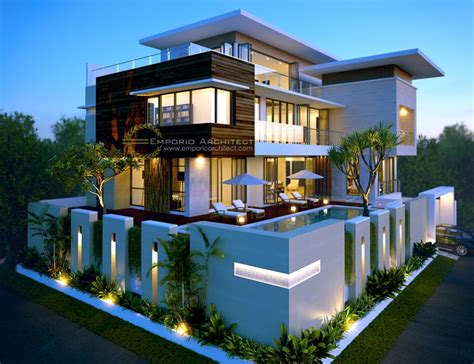 Desain Rumah Modern Tropis Dengan Banyak Unsur Kaca Jasa Arsitek