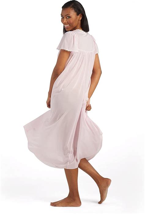 Miss Elaine Silk Essence Nightgown Long Silky And Sheer Tricot Gown