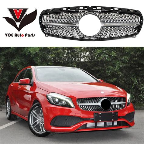 Mercedes W176 ABS Diamond Front Grill Grille For Benz 2013 2014 2015 A