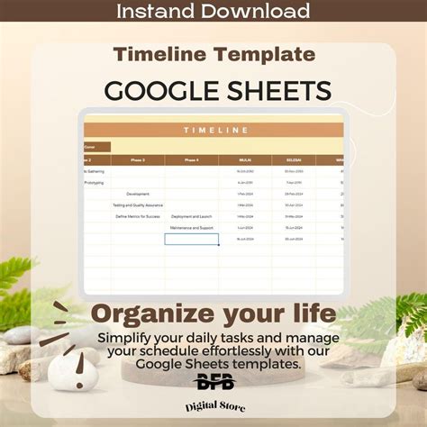 Timeline Template, Google Sheets Project Planner, Event Schedule ...