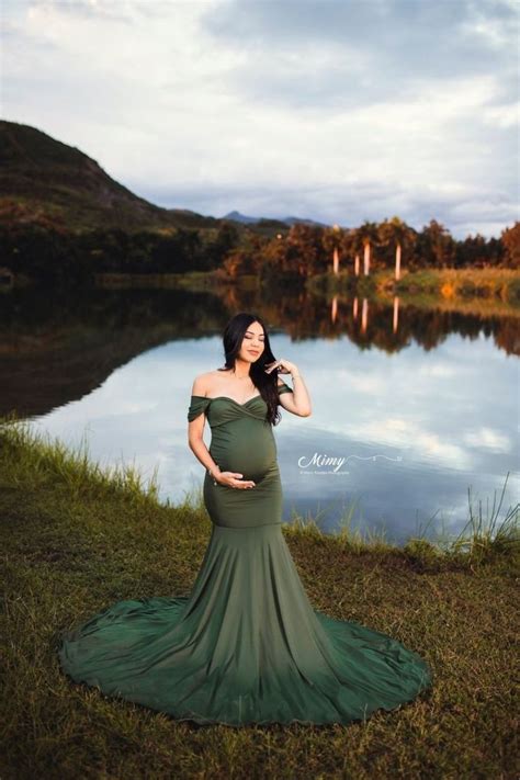 Seaweed Athena Maternity Photoshoot Gown One Size Pregnancy